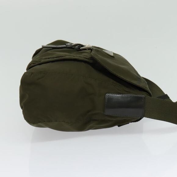 PRADA Shoulder Bag Nylon Khaki Silver - Picture 5 of 12